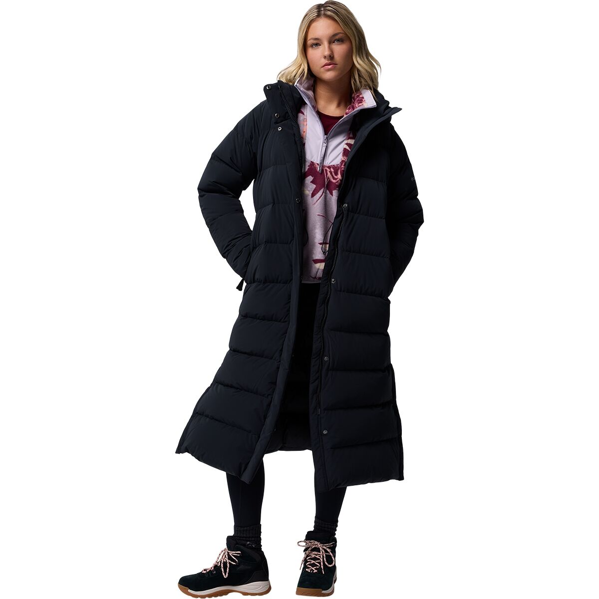 Женская куртка Columbia Amaze Puff Long Hooded, цвет: Чёрный — фото 4