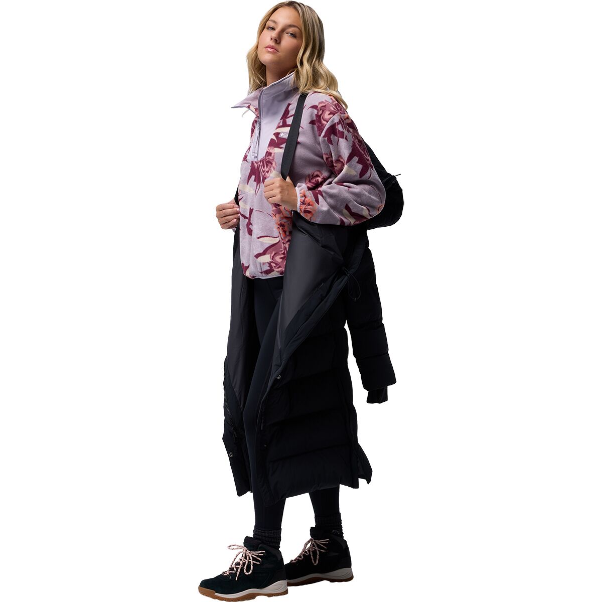 Женская куртка Columbia Amaze Puff Long Hooded, цвет: Чёрный — фото 5