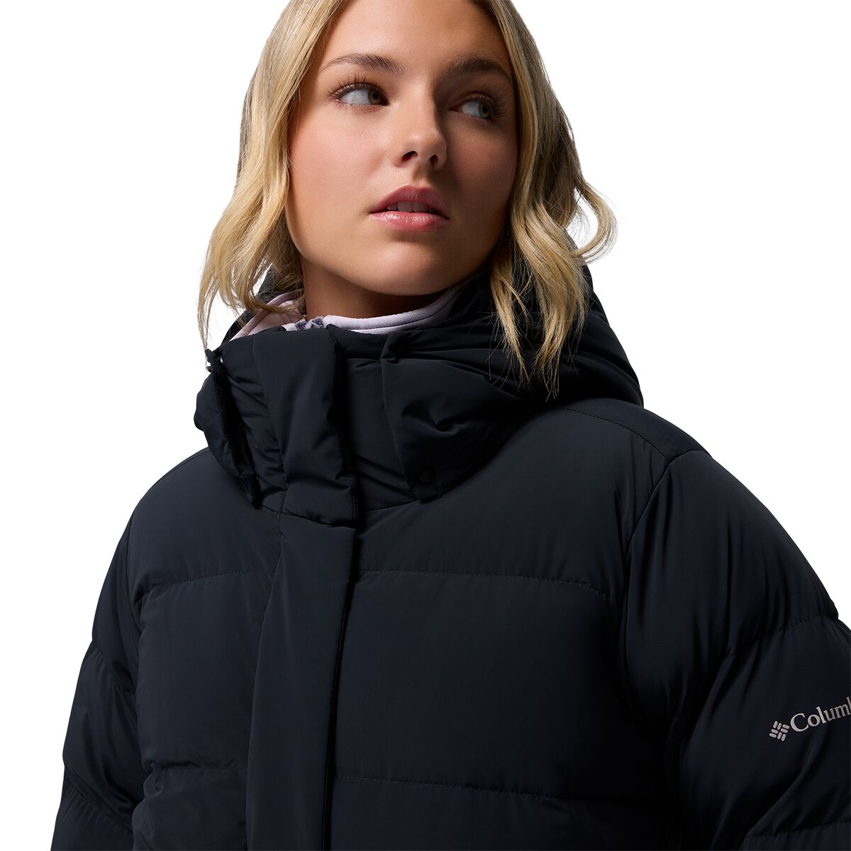 Женская куртка Columbia Amaze Puff Long Hooded, цвет: Чёрный — фото 9