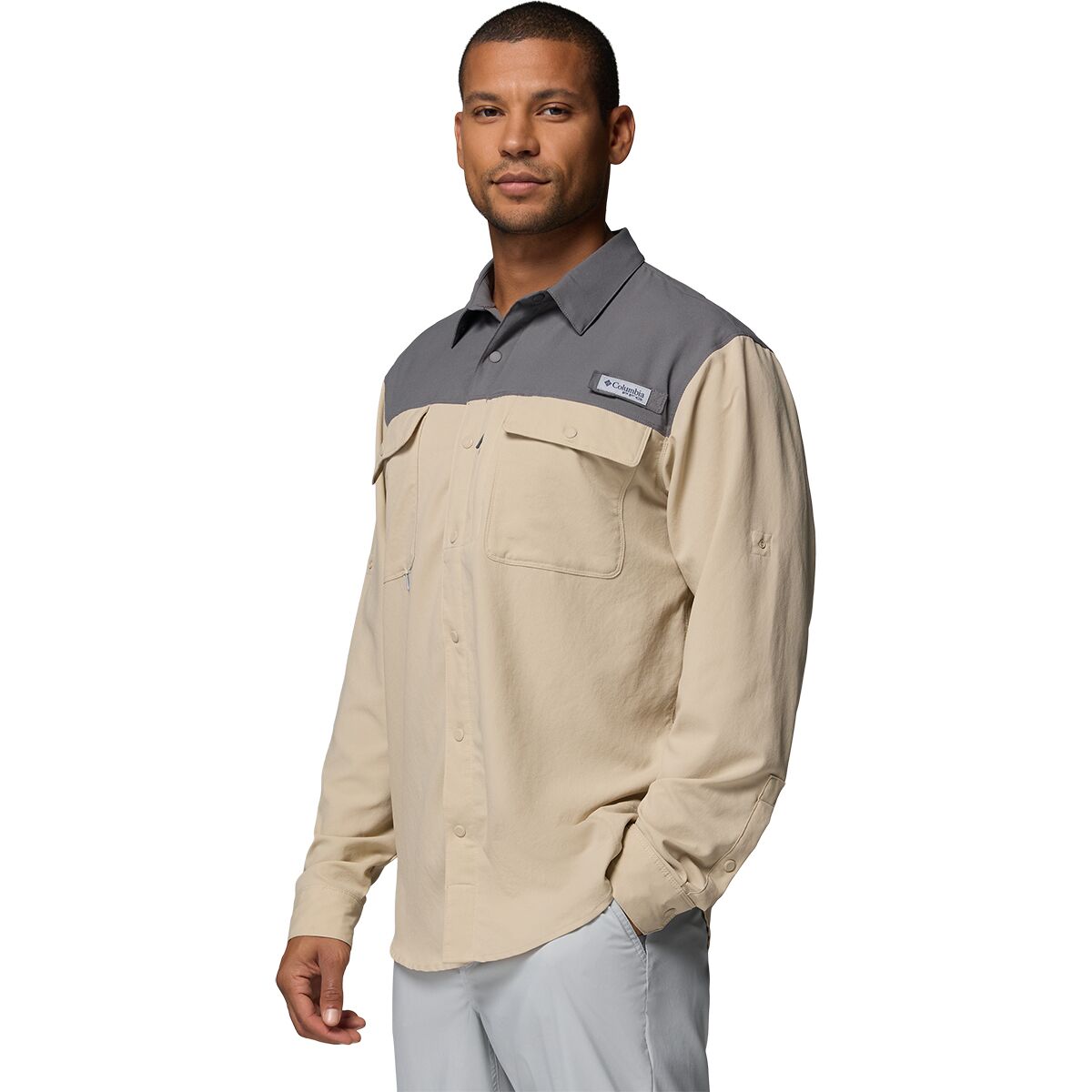 Мужская рубашка Columbia Shoaltech Long-Sleeve, цвет: Серо-бежевый — фото 2