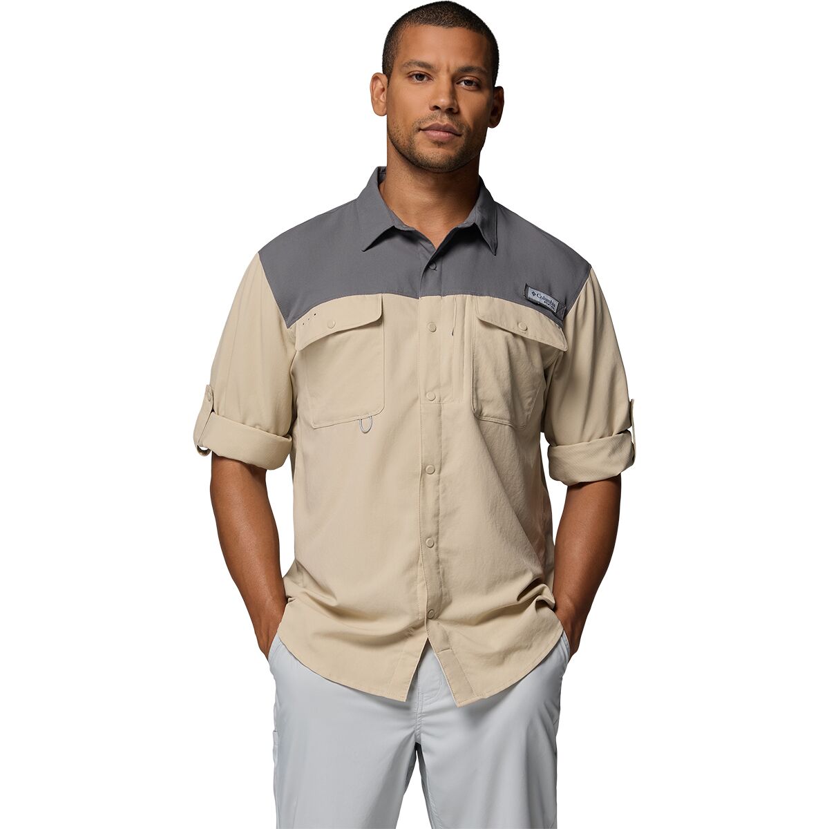 Мужская рубашка Columbia Shoaltech Long-Sleeve, цвет: Серо-бежевый — фото 3