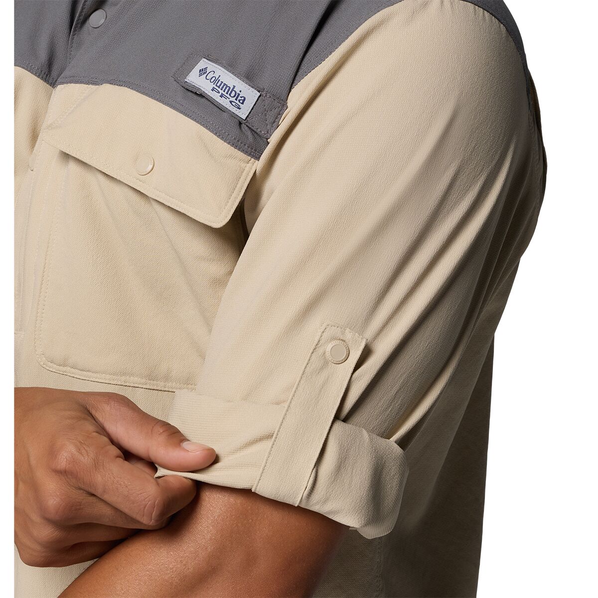 Мужская рубашка Columbia Shoaltech Long-Sleeve, цвет: Серо-бежевый — фото 4