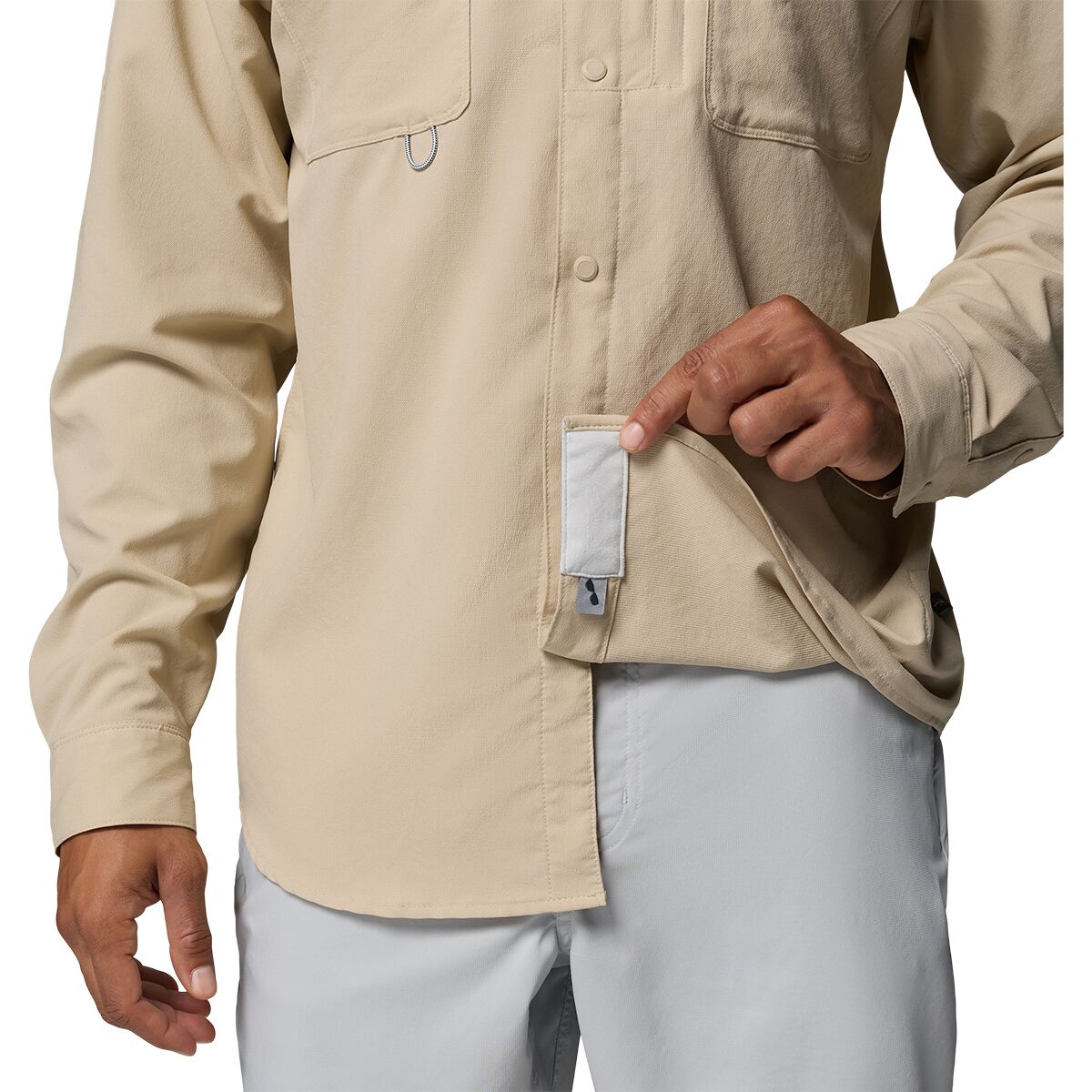 Мужская рубашка Columbia Shoaltech Long-Sleeve, цвет: Серо-бежевый — фото 8