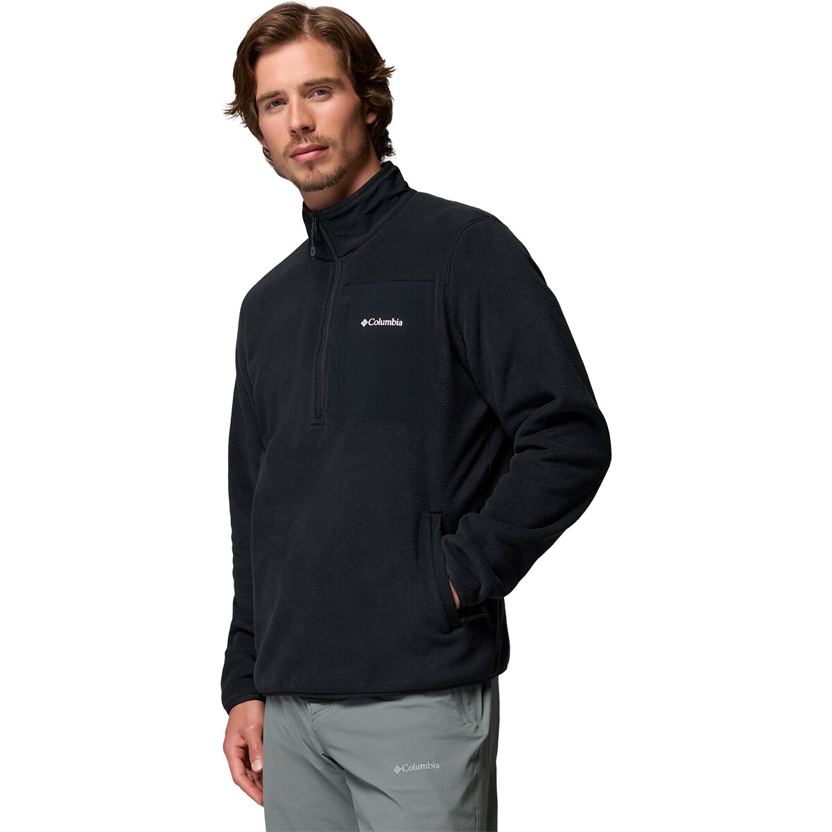 Мужской свитер Columbia Pacific Arch 200 1/2-Zip Fleece Pullover, цвет: Чёрный — фото 2