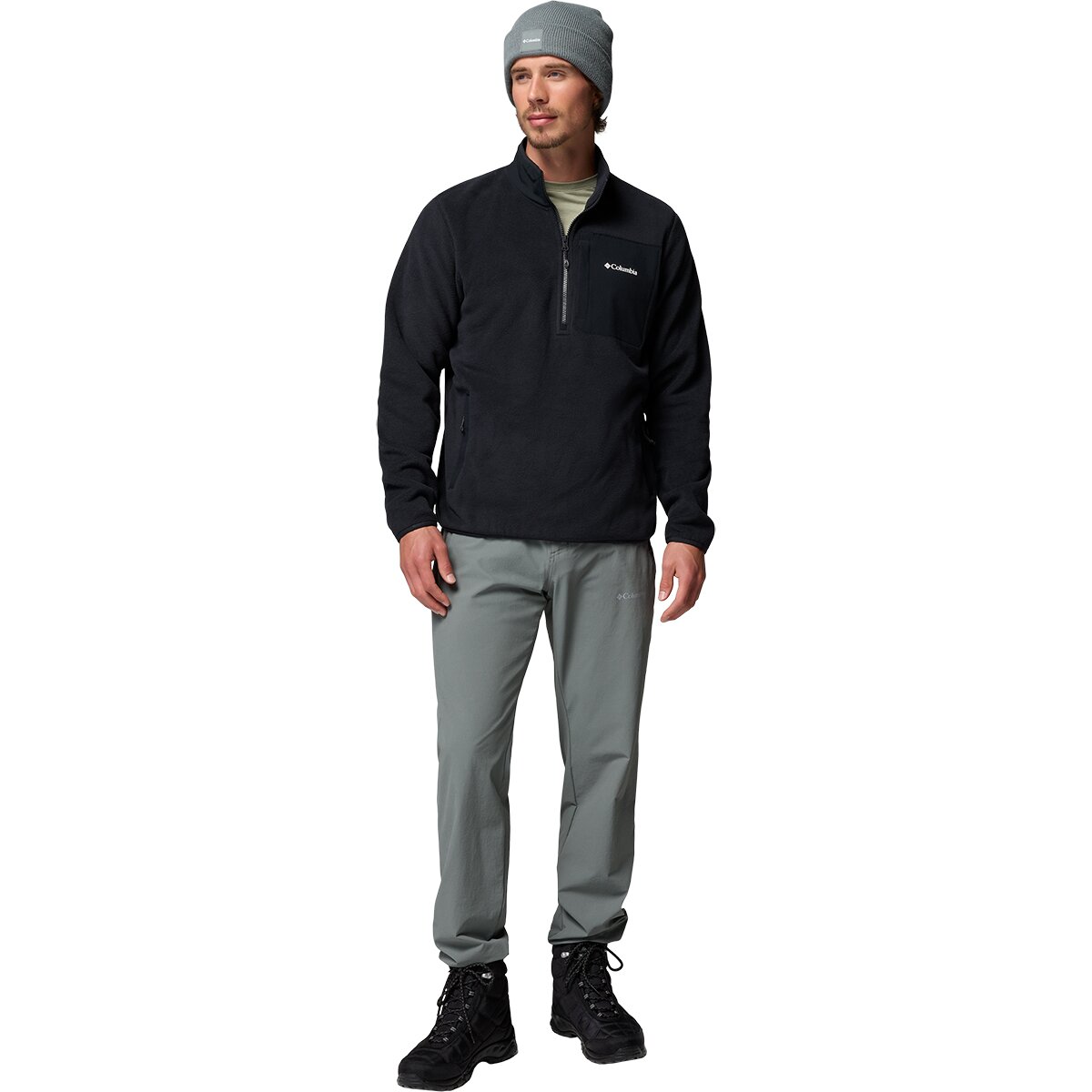 Мужской свитер Columbia Pacific Arch 200 1/2-Zip Fleece Pullover, цвет: Чёрный — фото 6