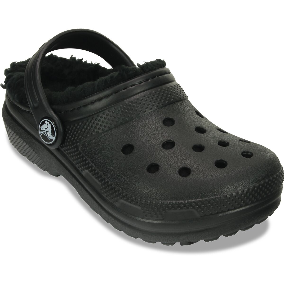 Детские сабо Crocs Classic Lined Clog, цвет: Чёрный — фото 5