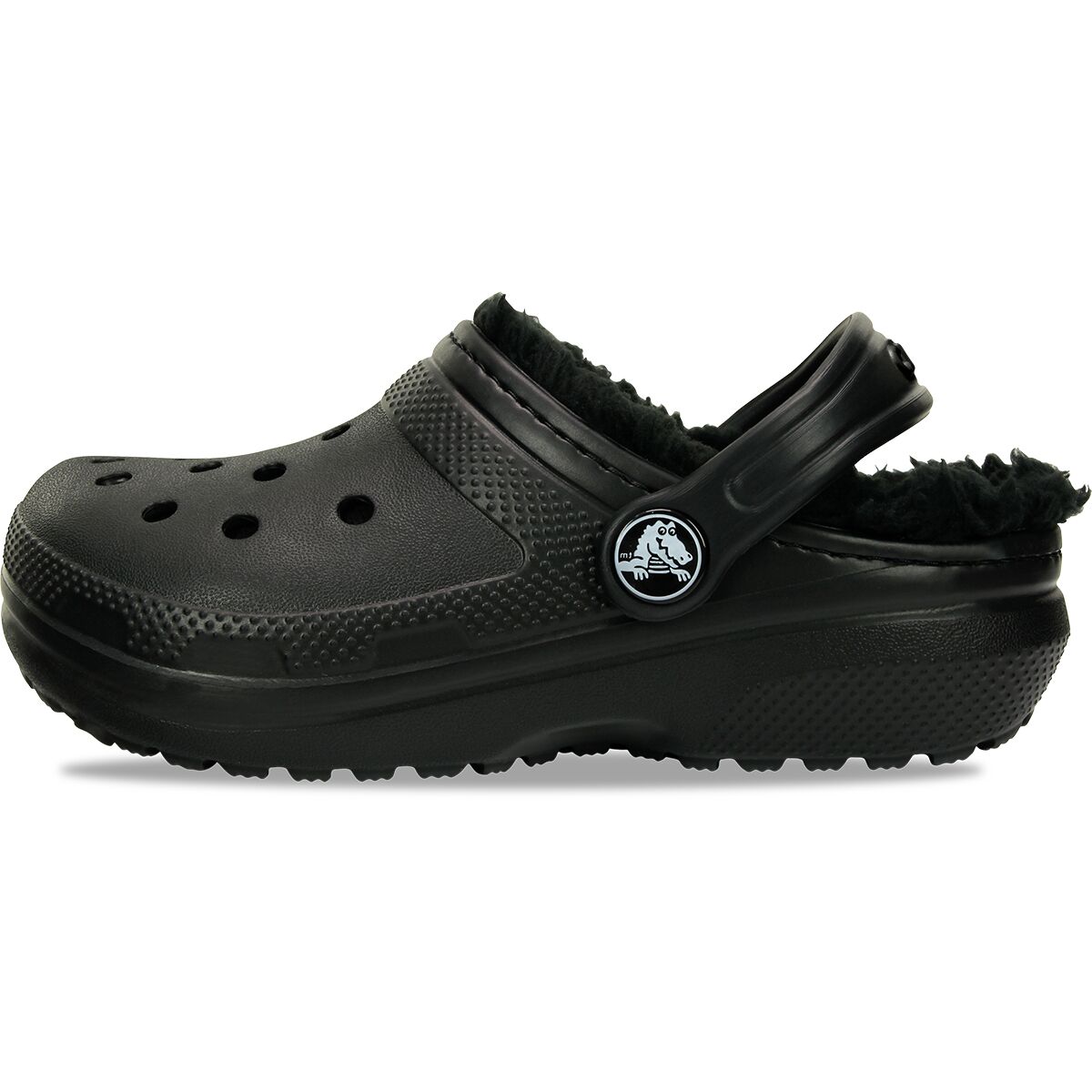 Детские сабо Crocs Classic Lined Clog, цвет: Чёрный — фото 6
