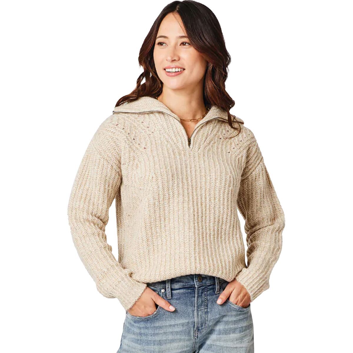 Carve Designs Brookline Zip Sweater Women's Clothing