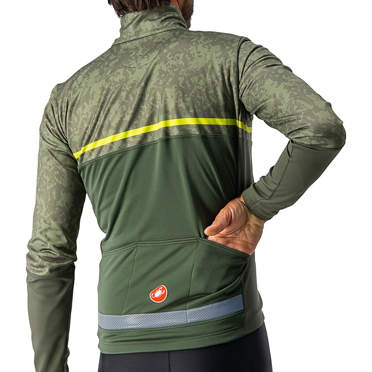 Giacca Da Ciclismo Castelli Finestre GORE-TEX INFINIUM WINDSTOPPER - Grigio/Rosso/Verde (M) - 2