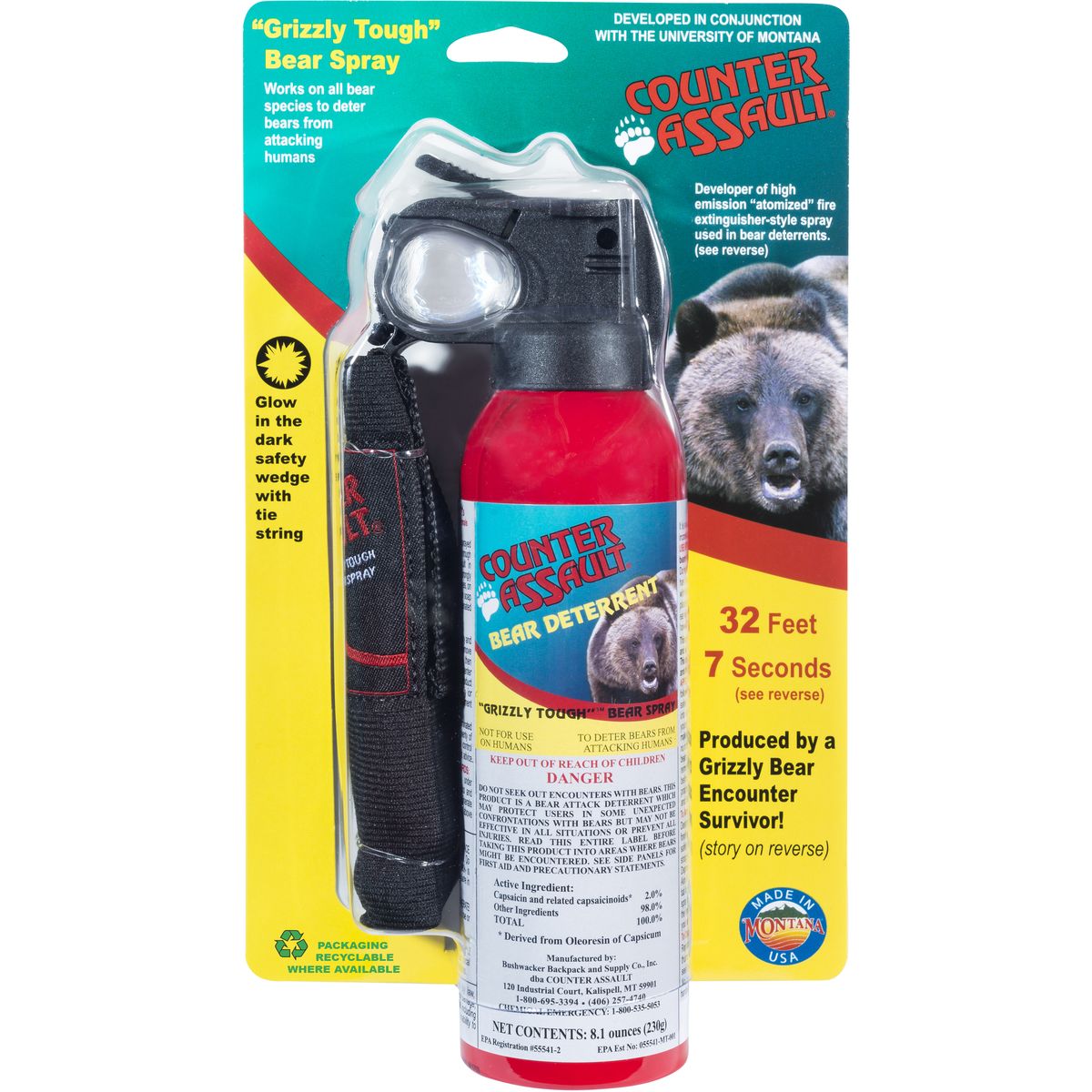 Counter Assault 8.1oz Bear Deterrent Spray + Belt Holster