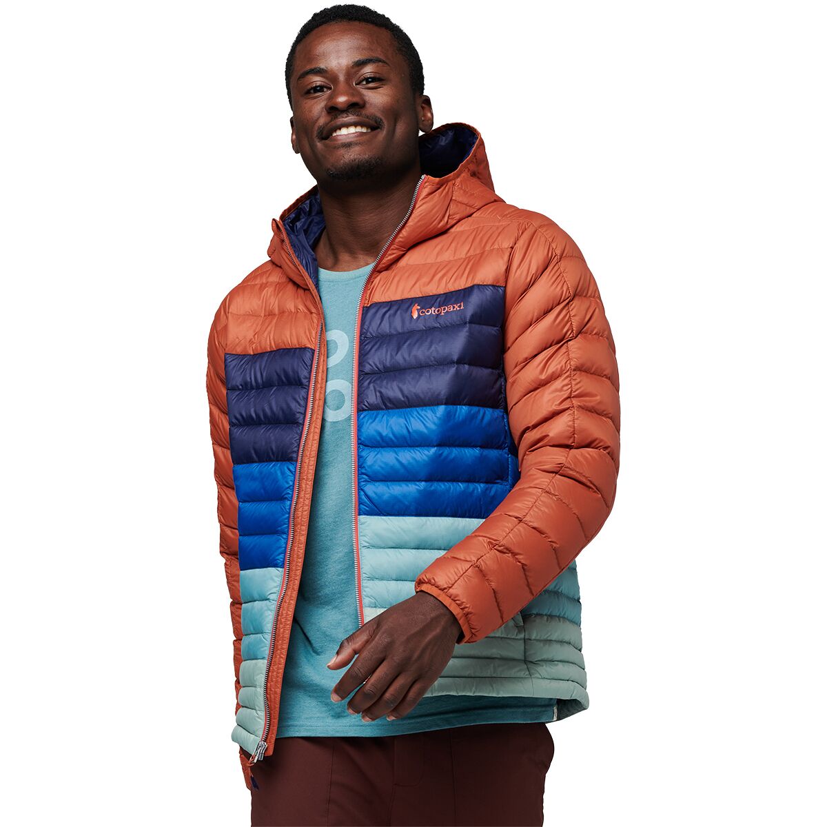 Cotopaxi Fuego Down Hooded Colorblock Jacket Men's Clothing