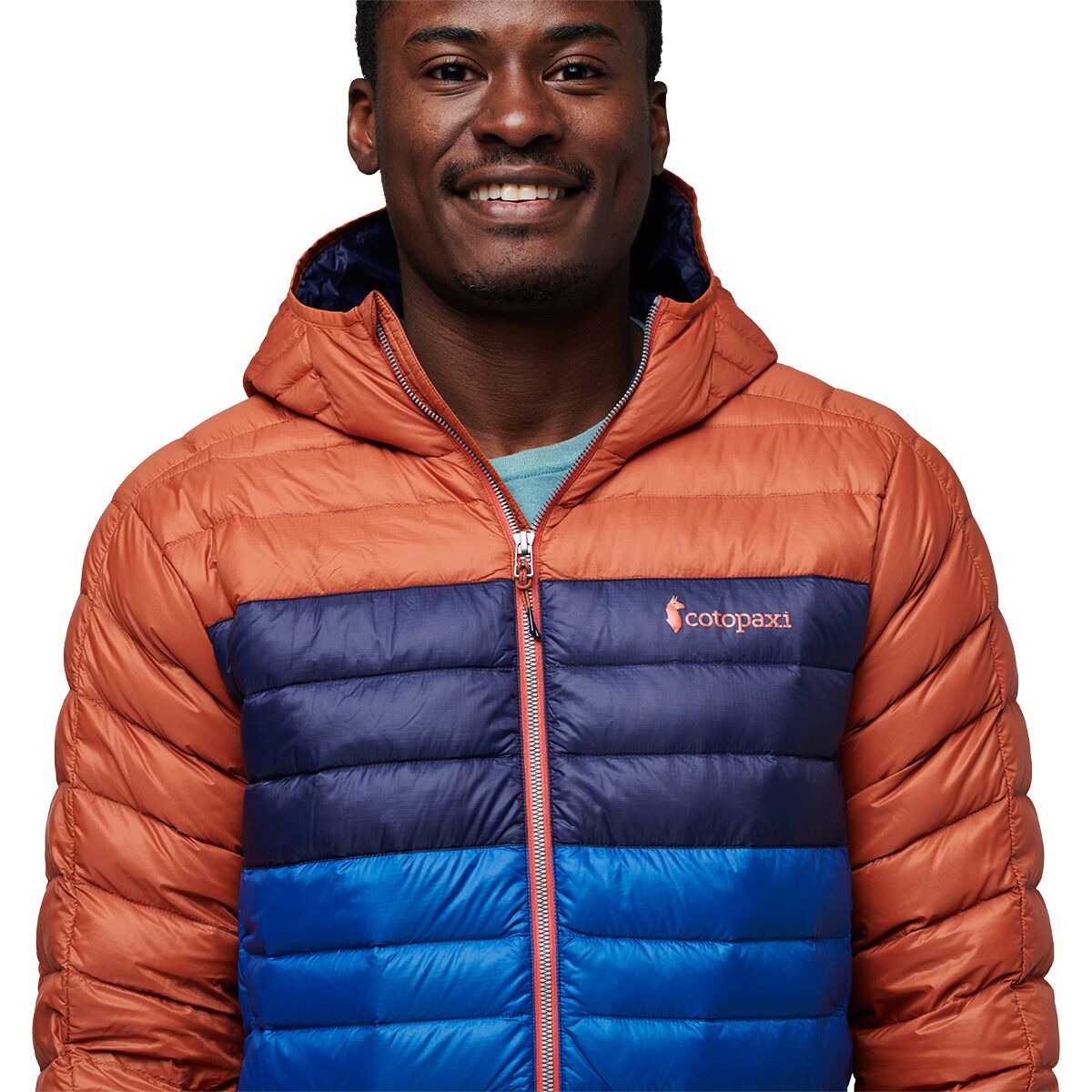 Cotopaxi Fuego Down Hooded Colorblock Jacket Men's Clothing