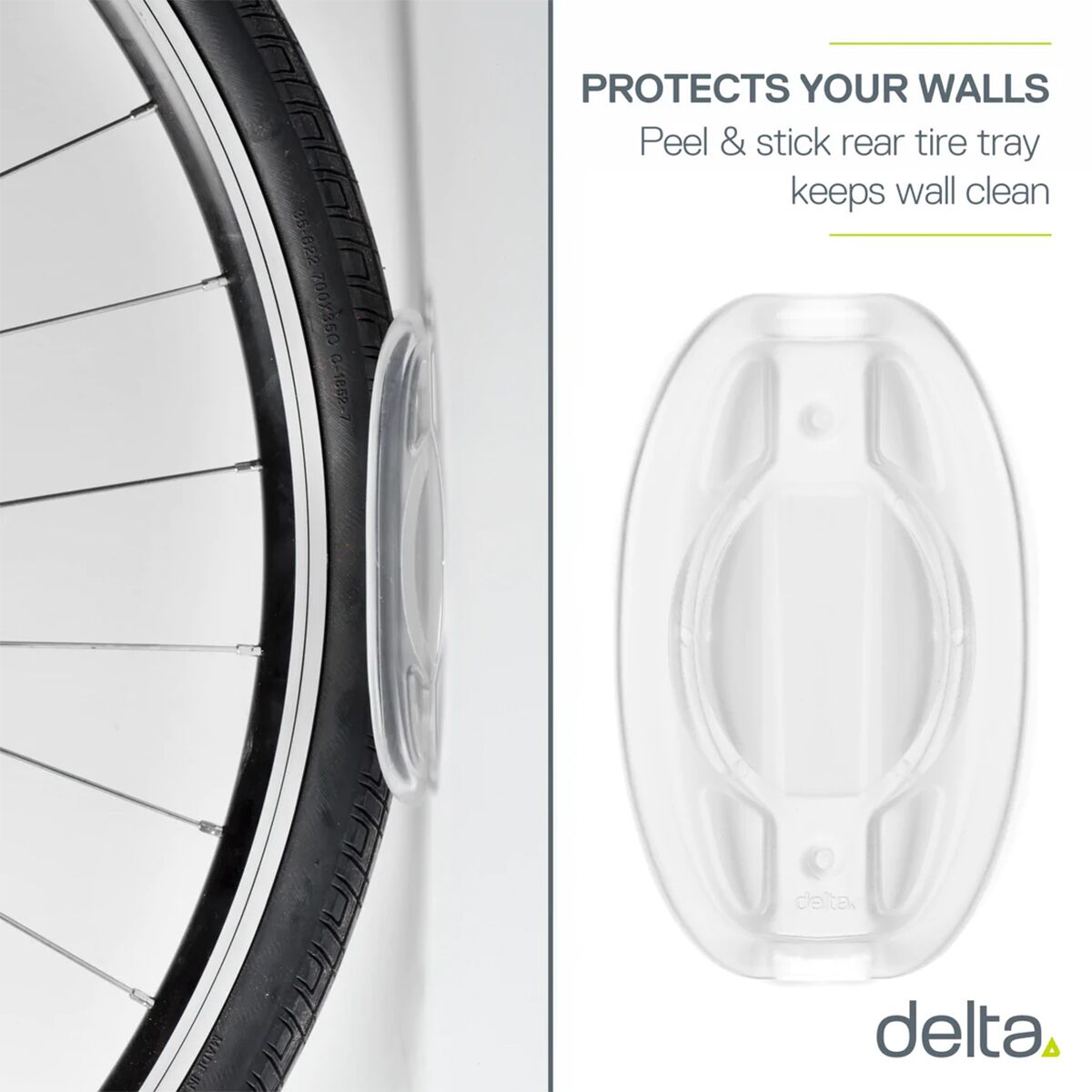 Delta Single Bike Wall Mount Rack + Tire Tray