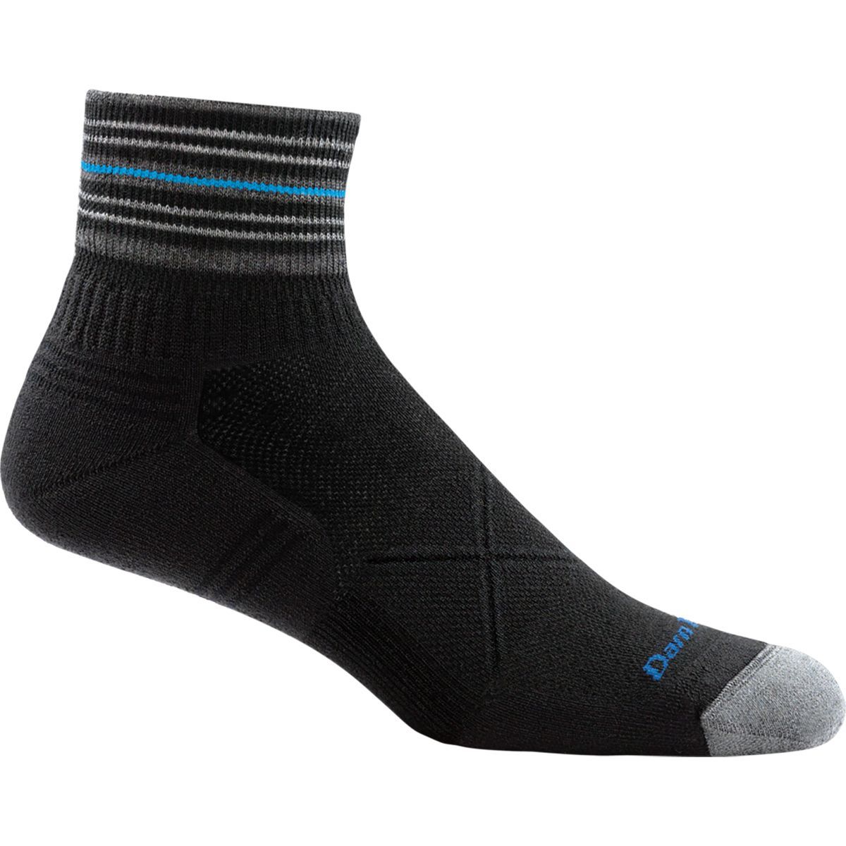 Darn Tough Vertex Stripe 1/4 UltraLight Cushion Sock Men's Clothing