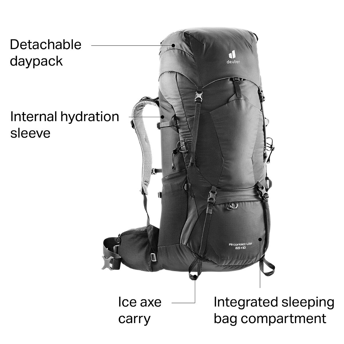 Deuter Aircontact Lite 65+10L Backpack Hike & Camp
