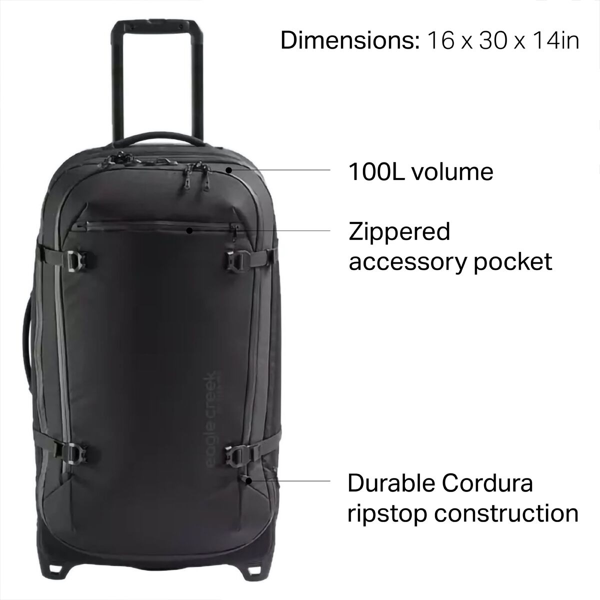 Eagle Creek Caldera 100L Wheeled Duffel Bag Travel