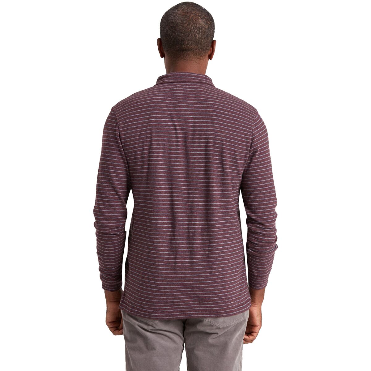 Faherty Luxe Striped Heather LongSleeve Polo Shirt Men's Clothing