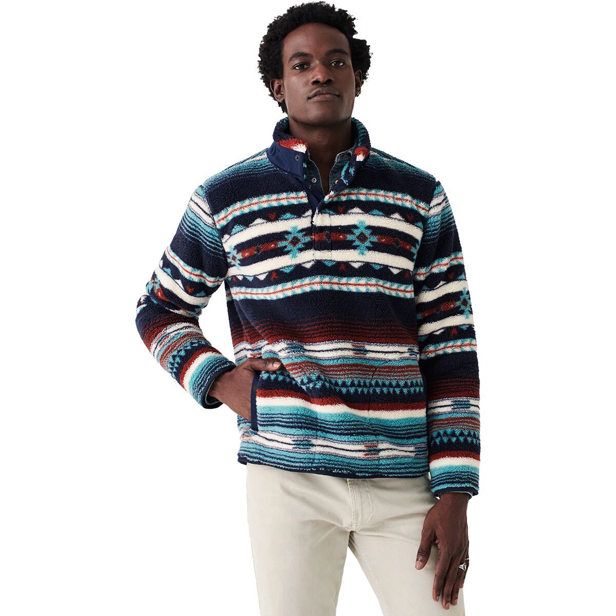 Faherty DGF Sherpa Popover Jacket Men's Clothing