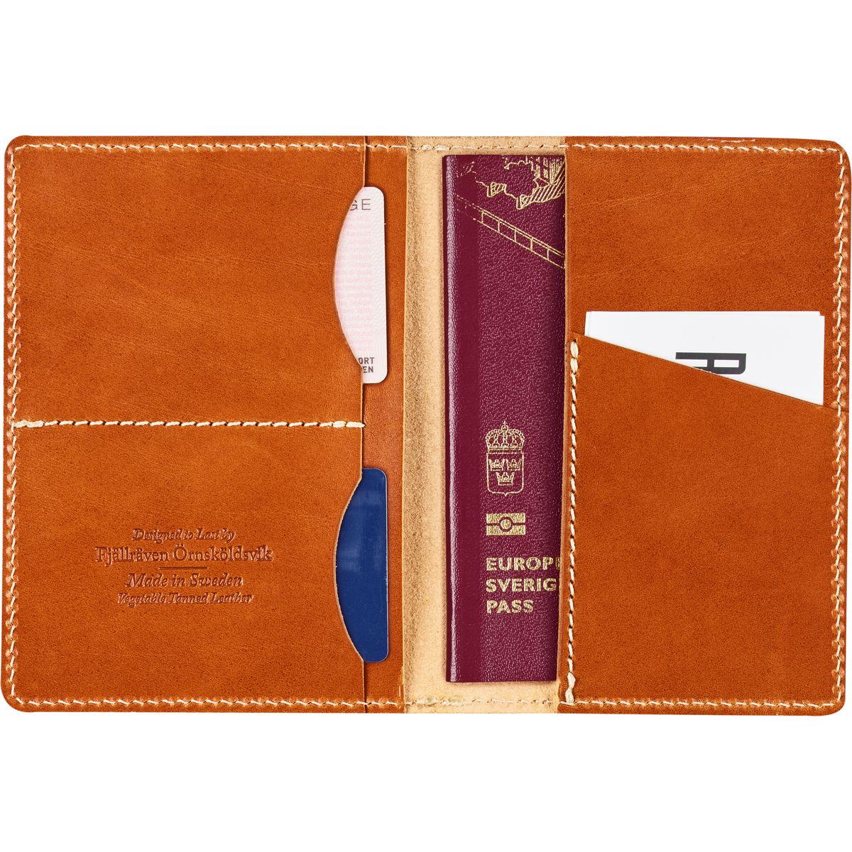 Fjallraven Leather Passport Cover Men's Accessories