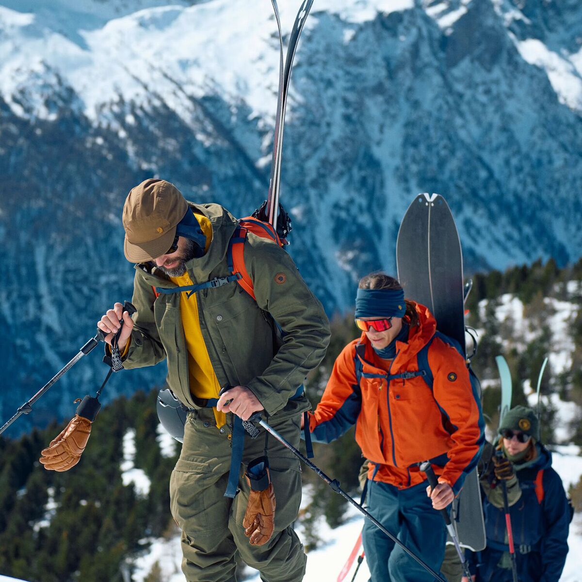 Мужская куртка Fjallraven Bergtagen G-1000, цвет: Оранжевый / Синий — фото 3