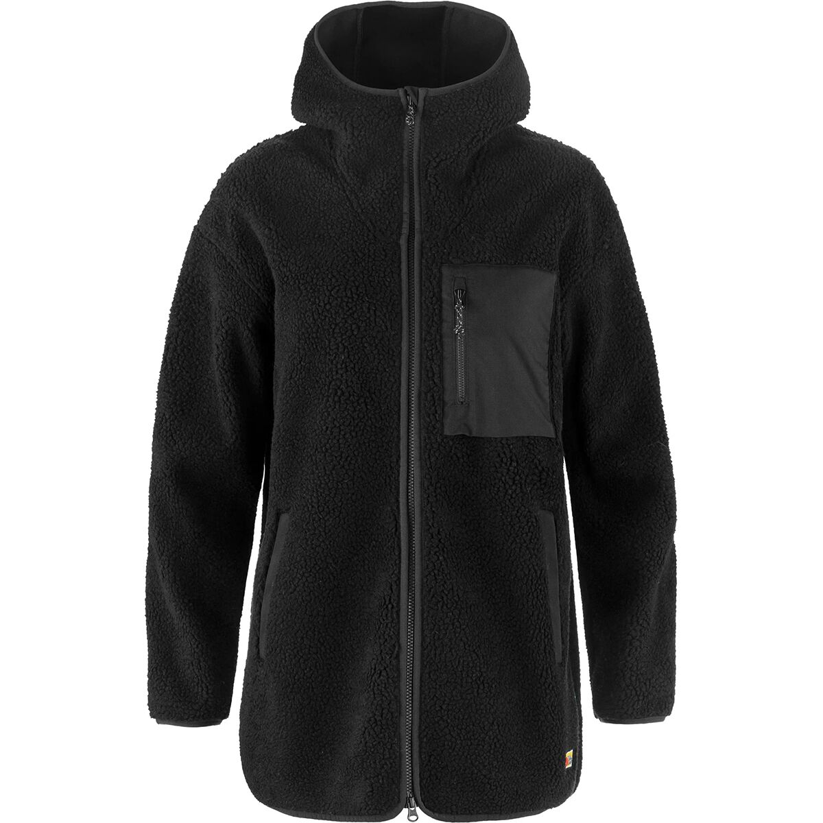 Женские толстовки Fjallraven Vardag Pile Long Fleece, цвет: Чёрный — фото 2