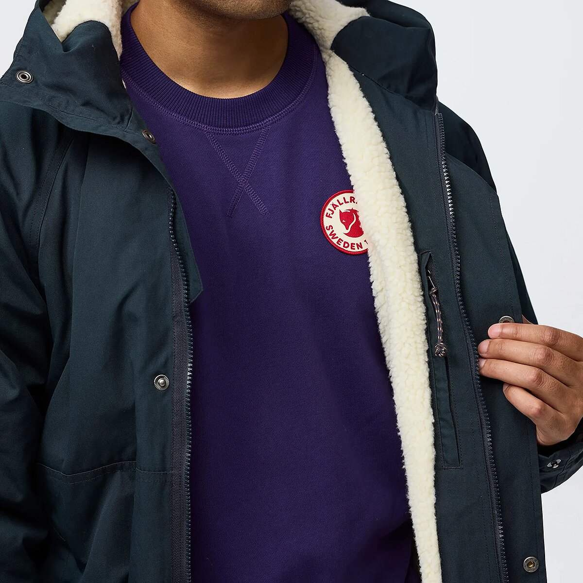 Мужская куртка Fjallraven Vardag G-1000 Pile, цвет: Тёмный тёмно-синий — фото 4