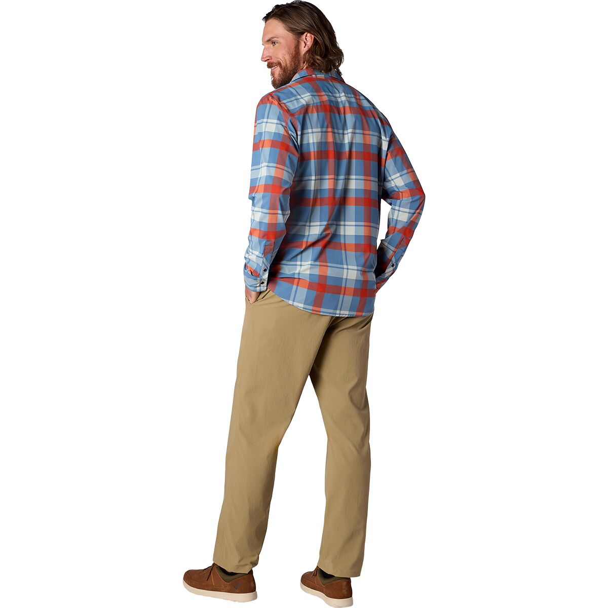 Мужская рубашка Flylow Royal Chambray, цвет: Океанский / Клетчатый — фото 3