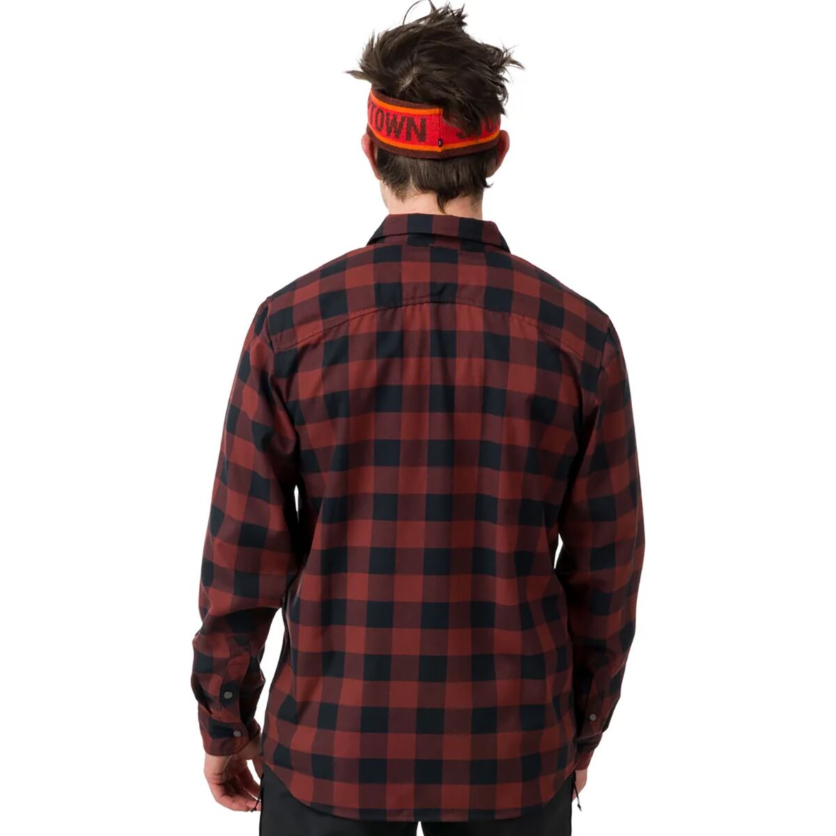 Мужская рубашка Flylow Handlebar Tech Flannel, цвет: Чёрный клетчатый — фото 2