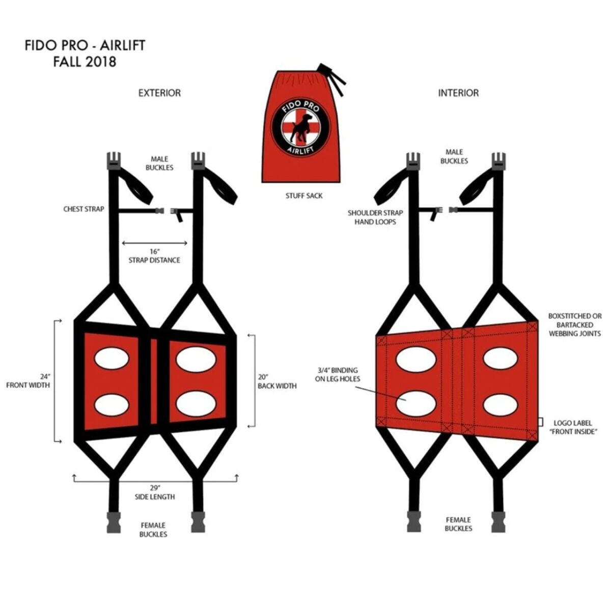 Fido Pro Airlift Emergency Dog Rescue Sling