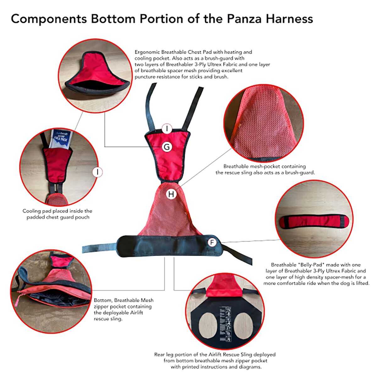 Fido Pro Panza Harness + Deployable Emergency Dog Rescue Sling - Hike ...