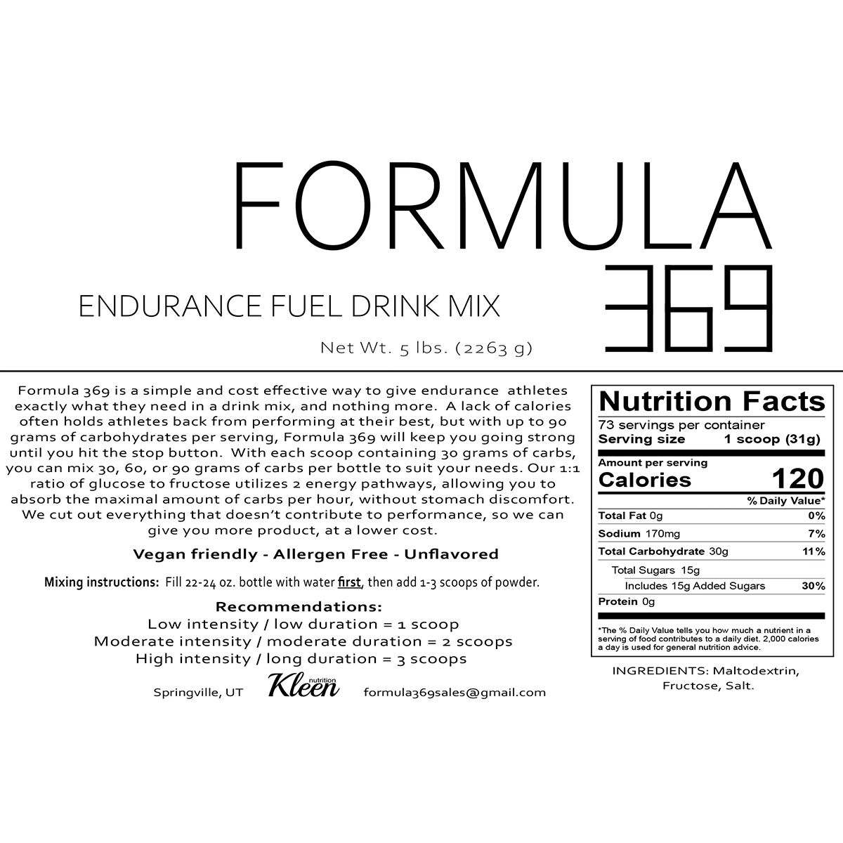 Formula 369 Drink Mix - Bike