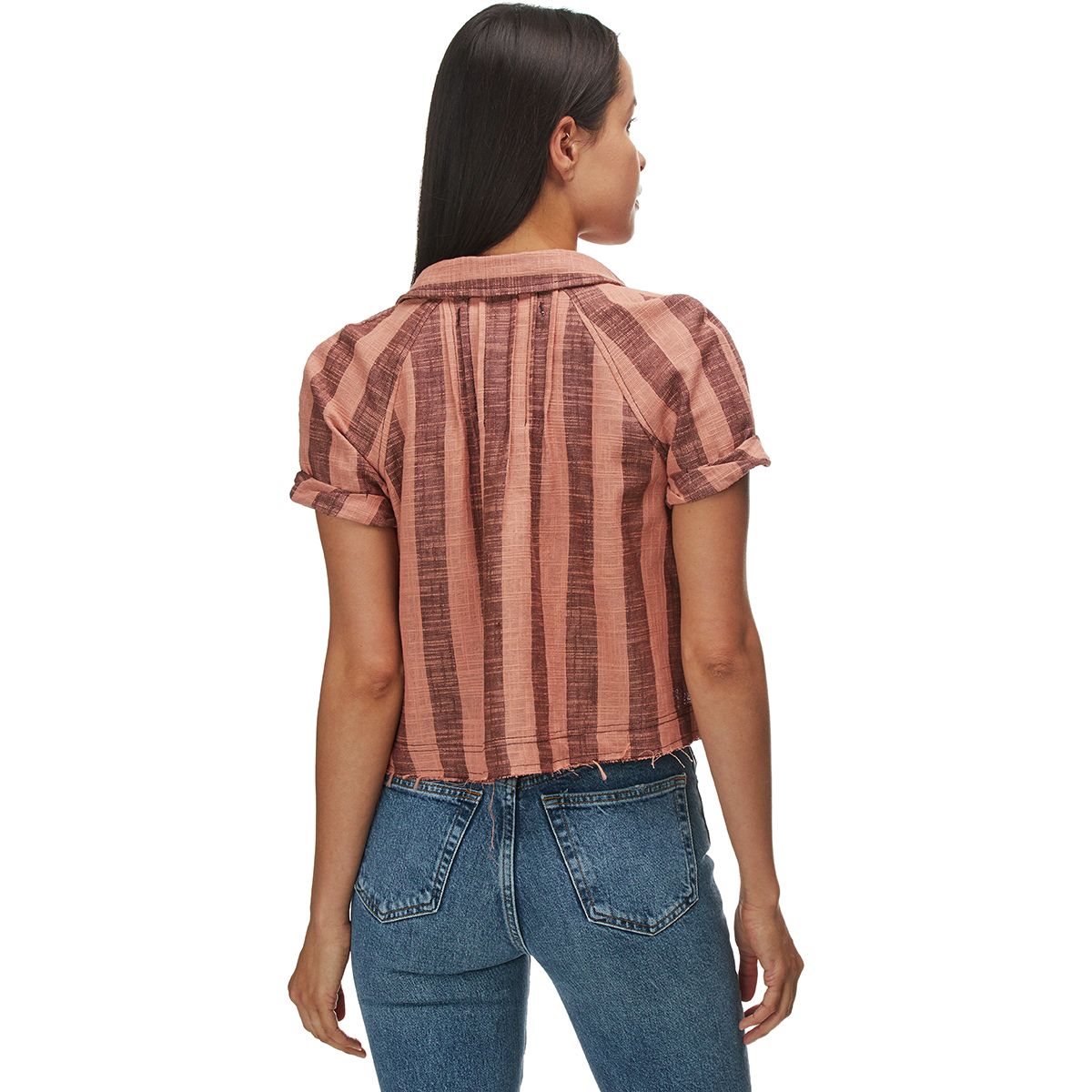 Chemisier Court Free People 'Always At Sea' à Rayures - Ourlet Effiloché - Taille XS - Neuf Avec étiquettes