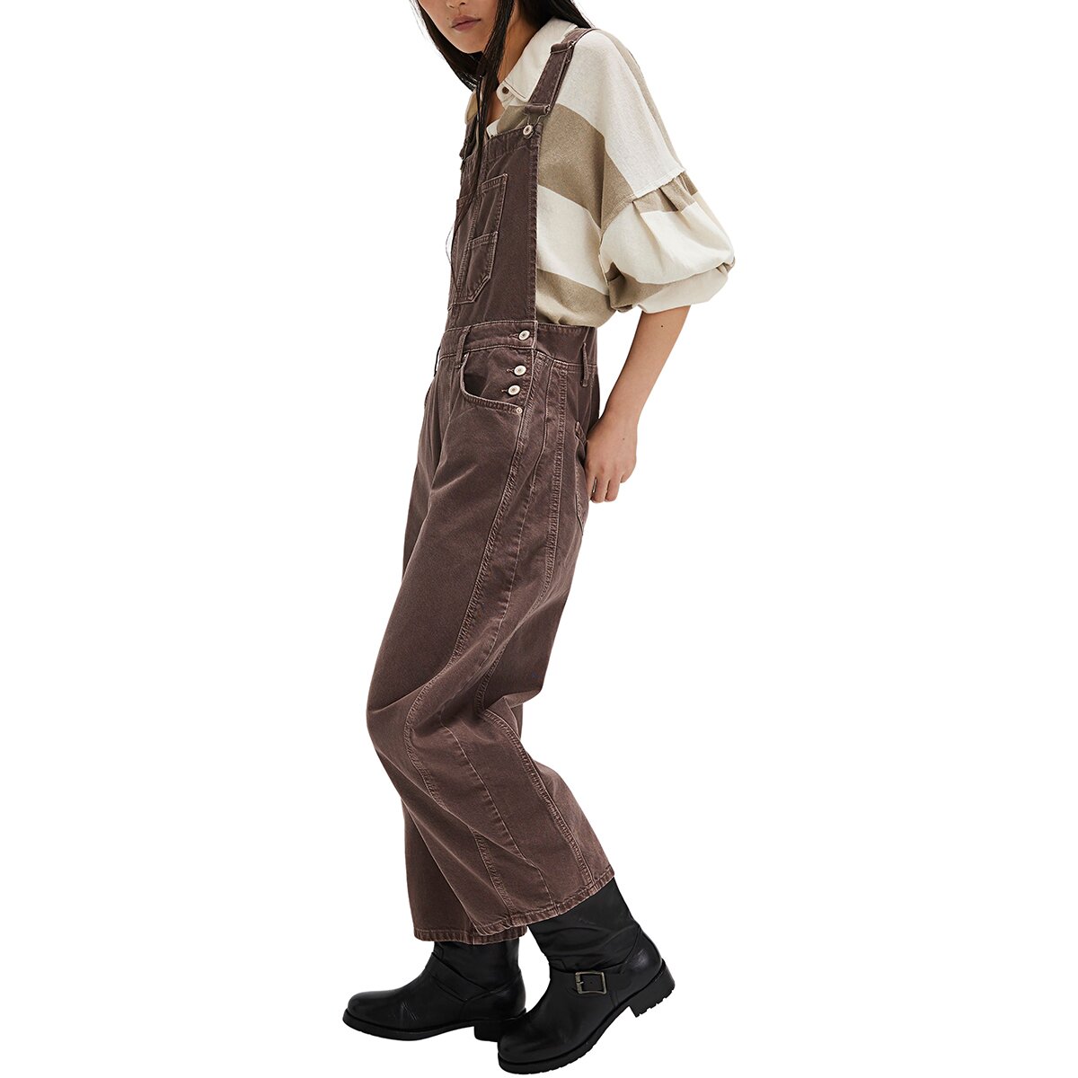 Женский комбинезон Free People Good Luck Overall, цвет: Шоколадный — фото 3