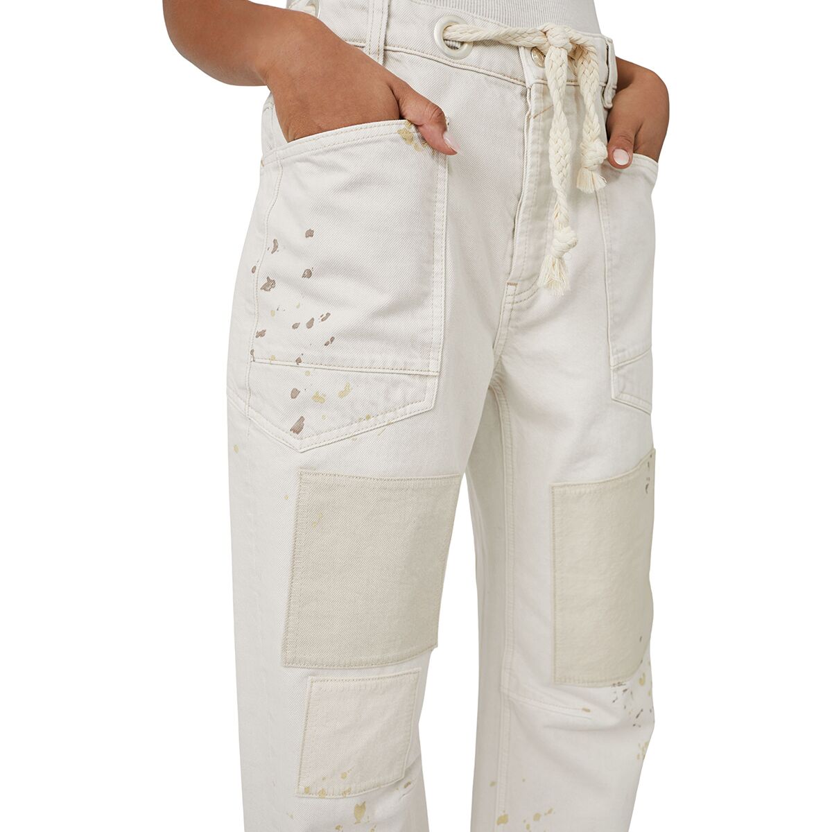 Free People Moxie Low-Slung Pull-On Barrel Pant -...