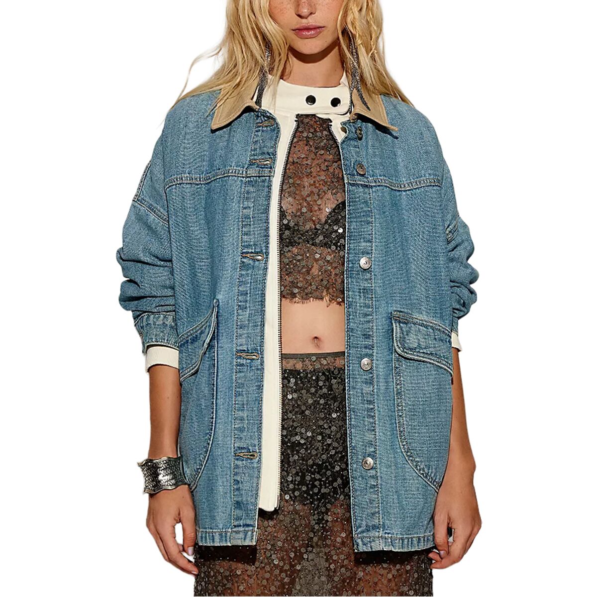Free People Lemon Denim Jacket