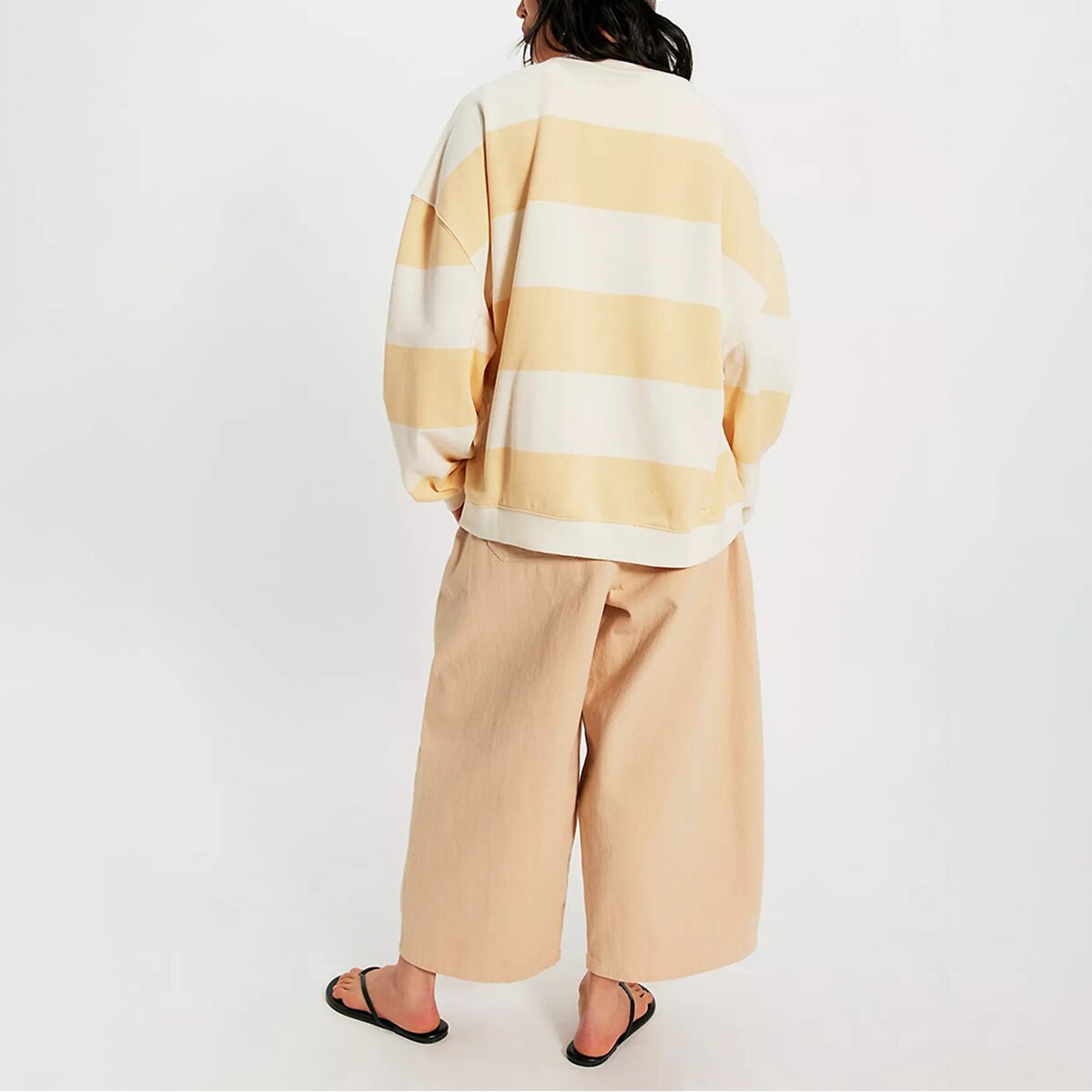 Женская толстовка Free People Classic Stripe Crew Wide, цвет: Абрикосовый комбинированный — фото 3