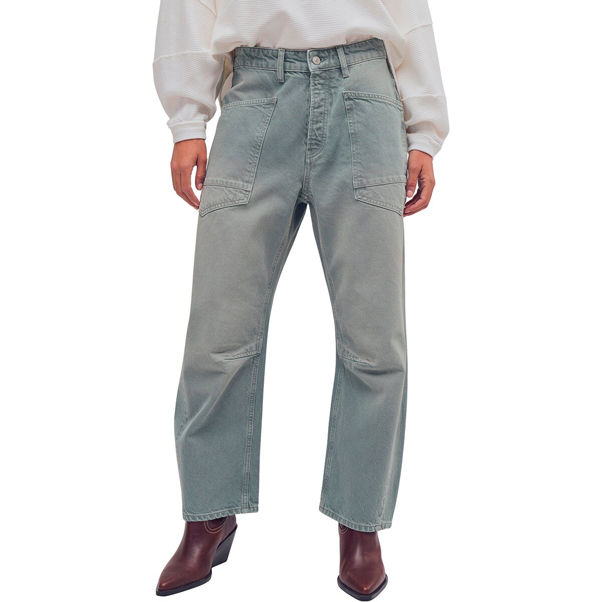 Женские брюки Free People Minimalist Moxie Boyfriend Pant, цвет: Aloe