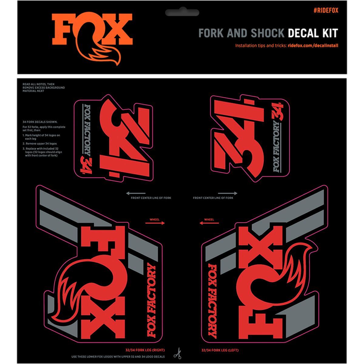 FOX Racing Shox Heritage Fork and Shock Decal Kit