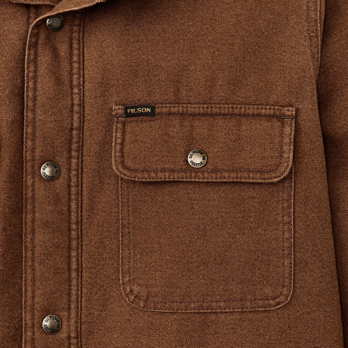 Мужская рубашка Filson Fleece Lined Jac-Shirt, цвет: Тёмный коричневый — фото 4