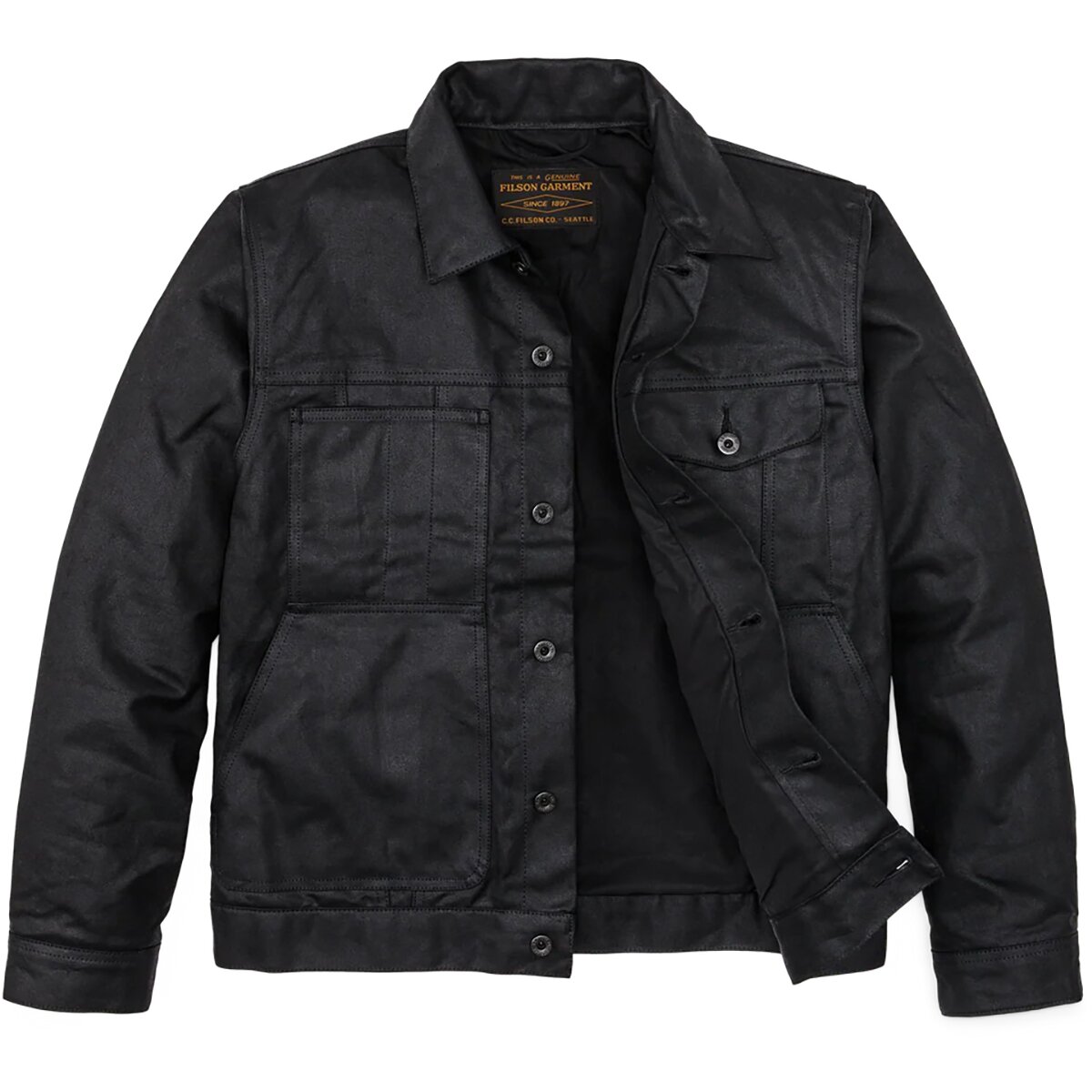 Мужская куртка Filson Cruiser Short Lined, цвет: Чёрный — фото 4