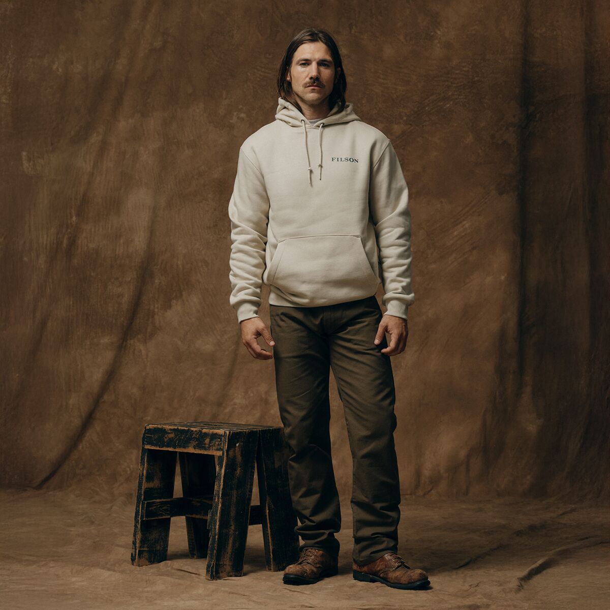 Мужское худи Filson Prospector Graphic, цвет: Серый — фото 4