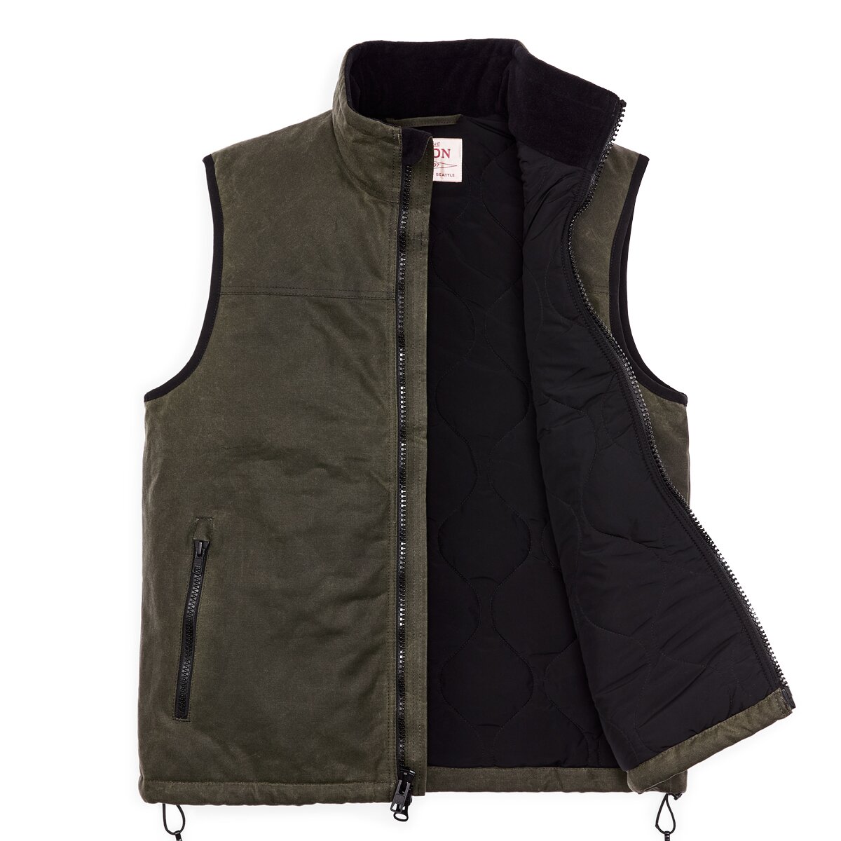 Мужской жилет Filson Tin Cloth Insulated, цвет: Зелёный — фото 3