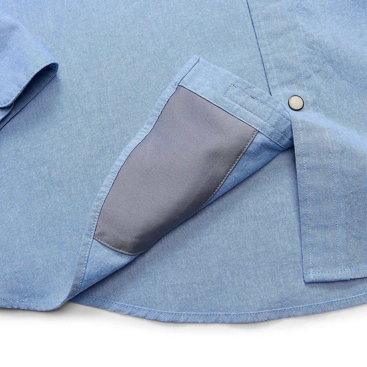 Мужская рубашка Howler Brothers Crosscut Deluxe Long-Sleeve Shirt, цвет: Выцветший синий — фото 5