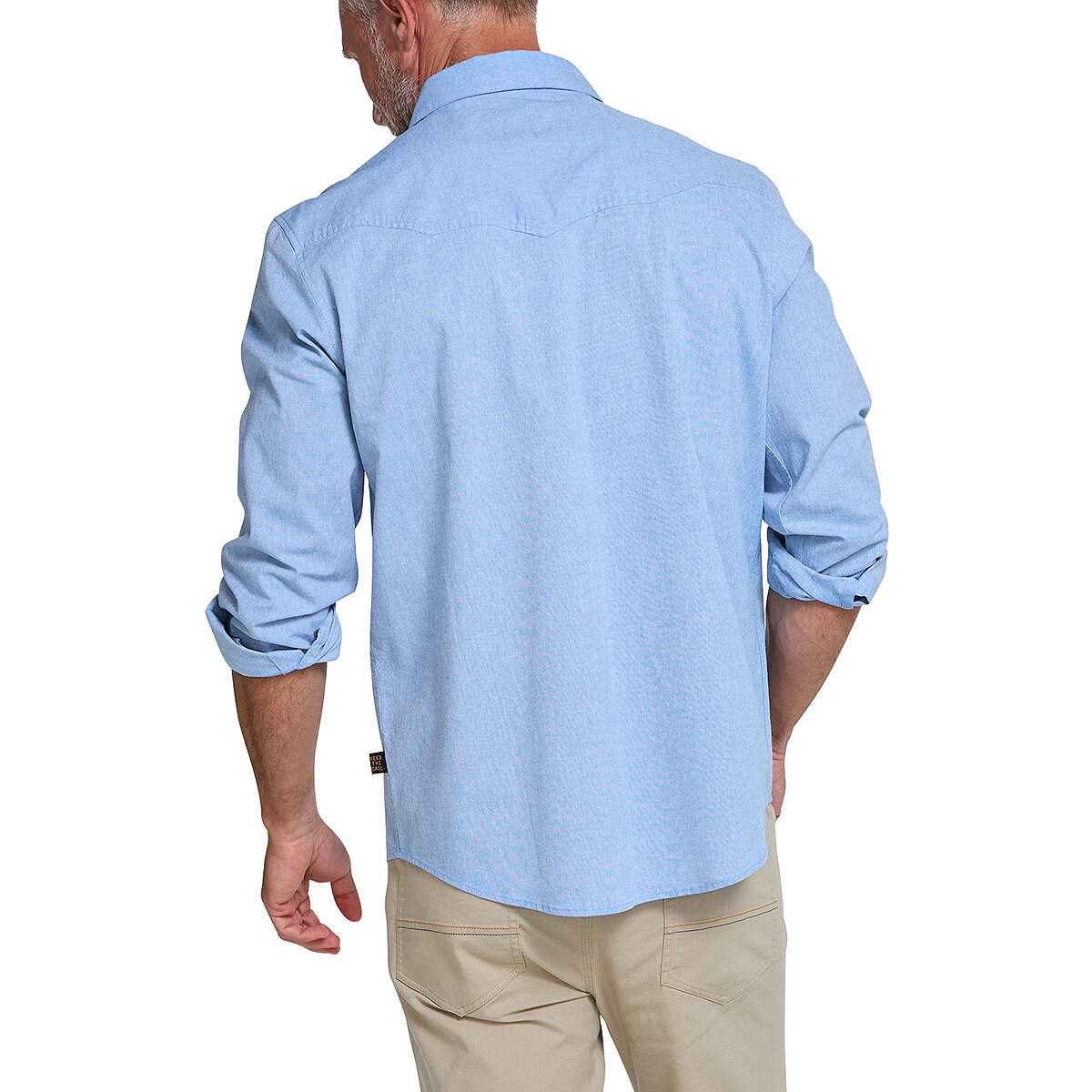 Мужская рубашка Howler Brothers Crosscut Deluxe Long-Sleeve Shirt, цвет: Выцветший синий — фото 8