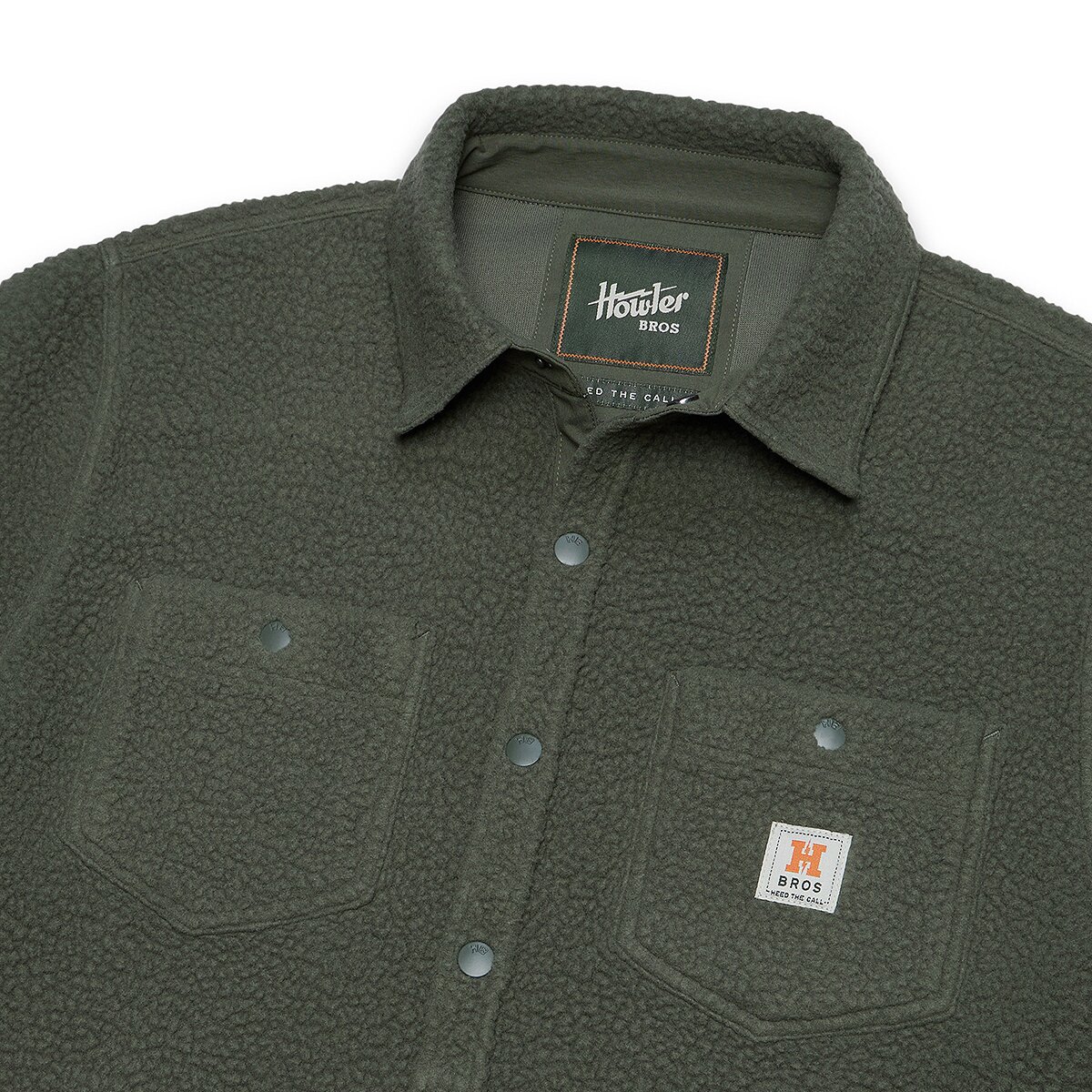 Мужская рубашка Howler Brothers Allegheny Fleece Overshirt, цвет: Beetle — фото 7