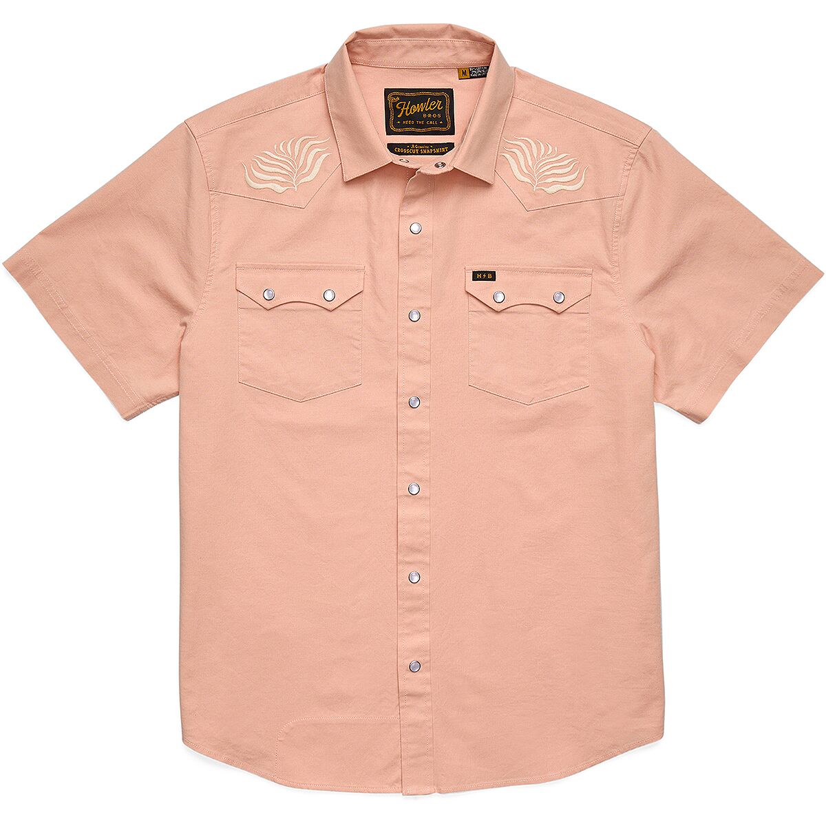Мужские рубашки Howler Brothers Crosscut Deluxe Snapshirt, цвет: Коралловый — фото 4