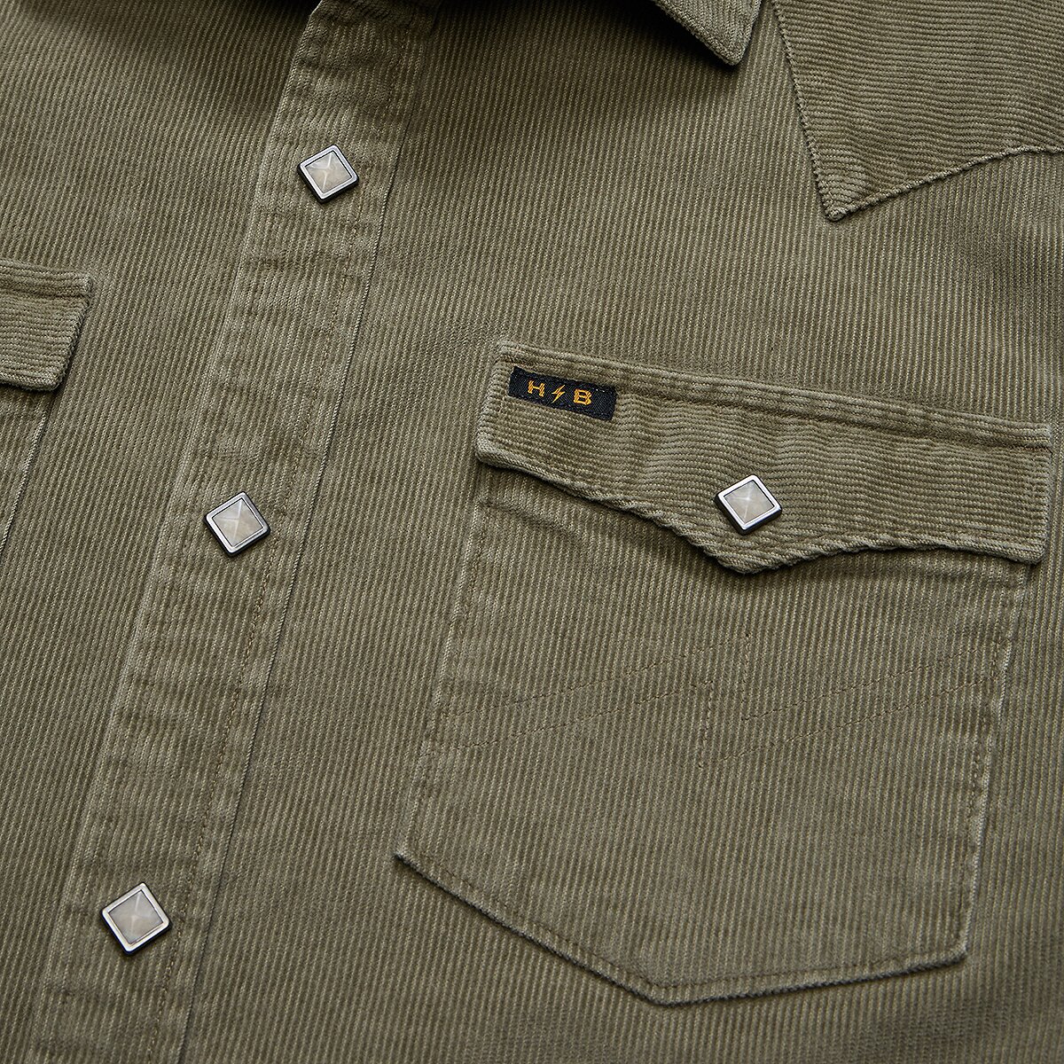 Мужские рубашки Howler Brothers Banning Corduroy Snapshirt, цвет: Aloe — фото 2