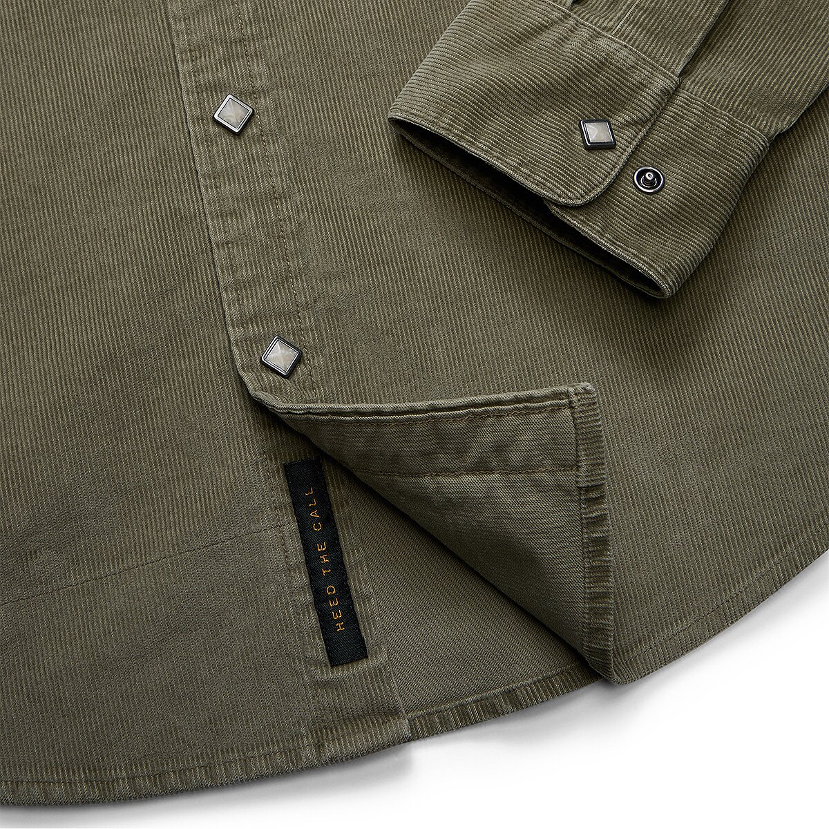 Мужские рубашки Howler Brothers Banning Corduroy Snapshirt, цвет: Aloe — фото 8