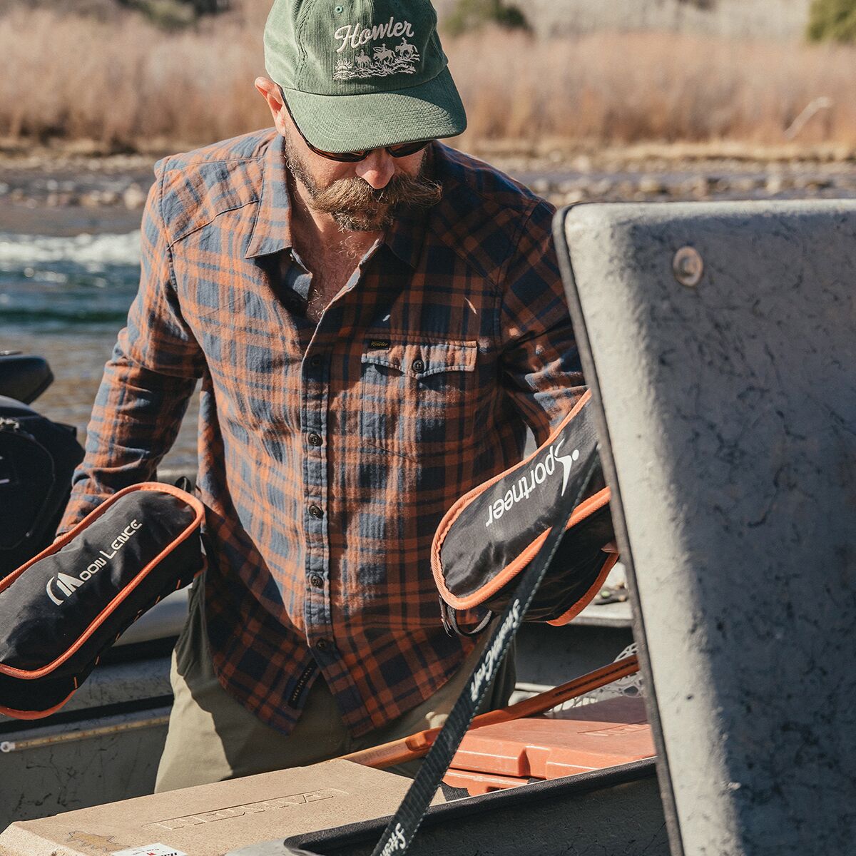 Мужская рубашка Howler Brothers La Grange Lightweight Flannel, цвет: Клетчатый — фото 8