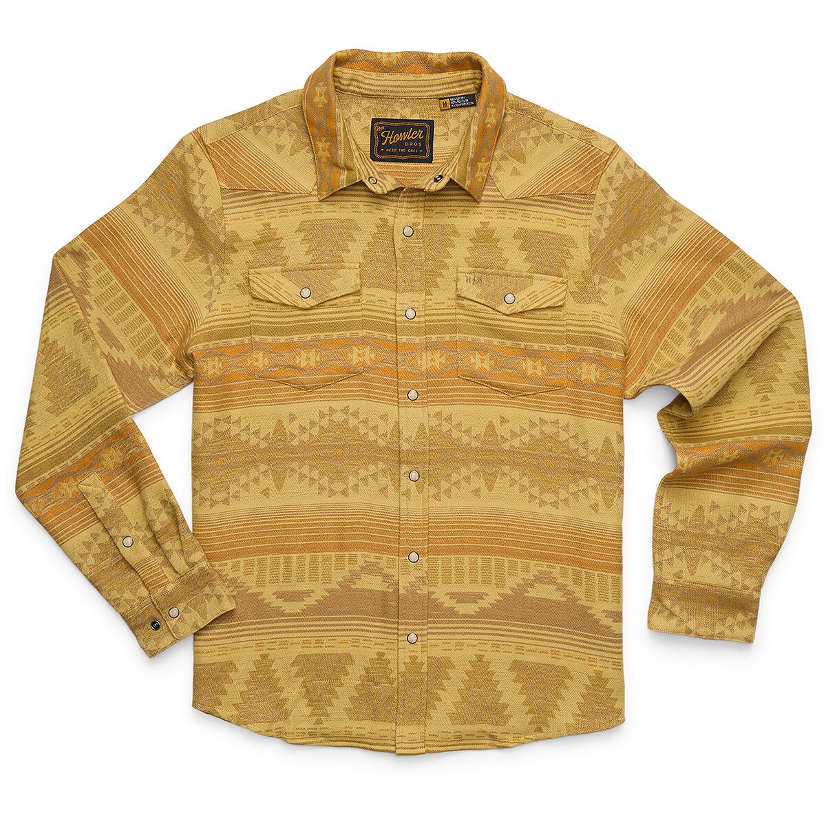 Мужская рубашка Howler Brothers Sheridan Flannel, цвет: Canyon Codes/Sediment — фото 6